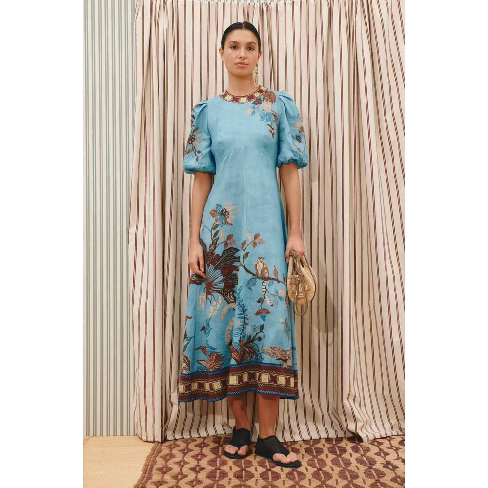 ALEMAIS Georgie Linen Midi Dress - Picture 2 of 9